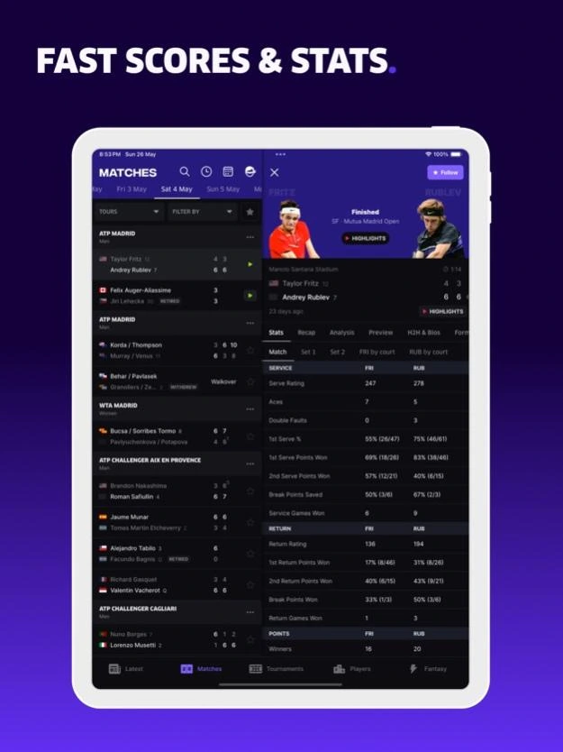 Tennis API